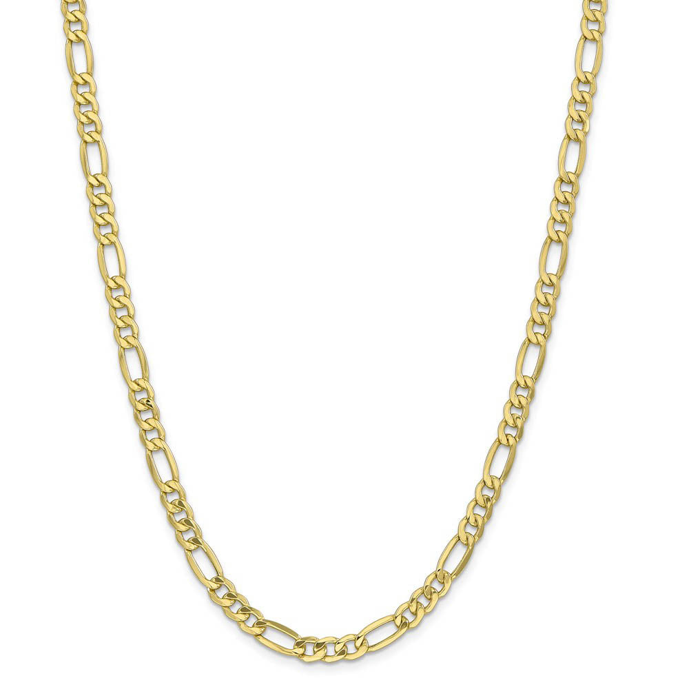Alternate view of the Men's 6.25mm, 10k Yellow Gold Hollow Figaro Chain Necklace by The Black Bow Jewelry Co.