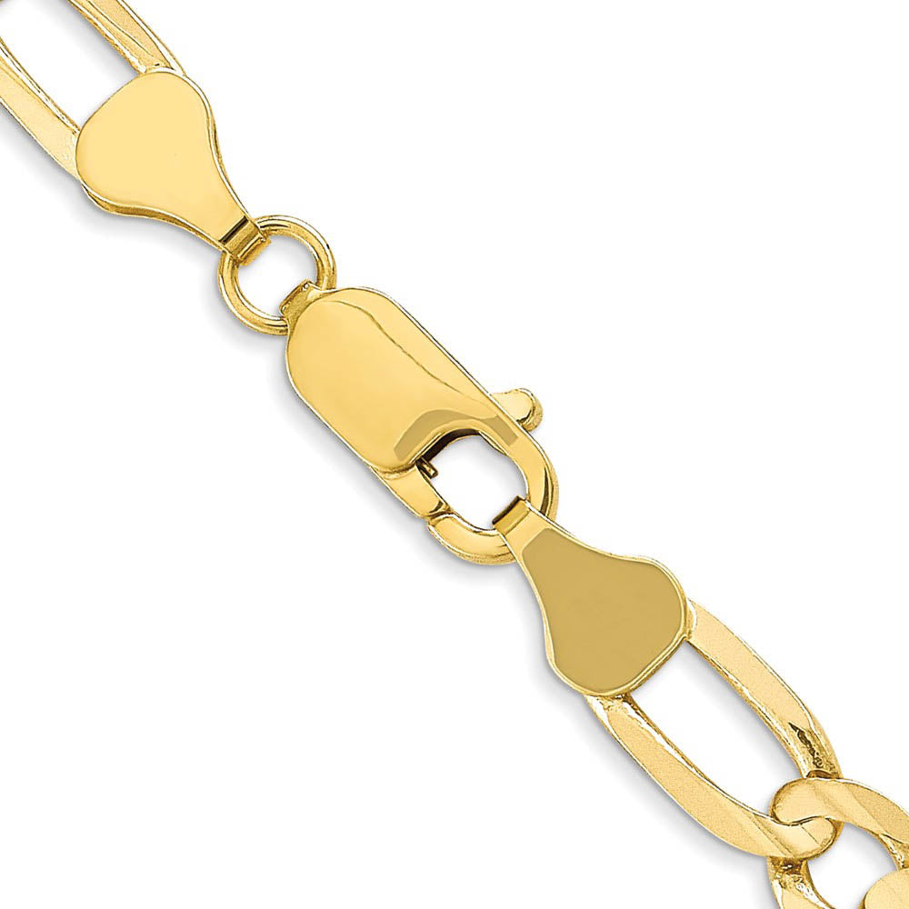 Alternate view of the Men's 6mm, 10k Yellow Gold, Concave Figaro Chain Necklace by The Black Bow Jewelry Co.