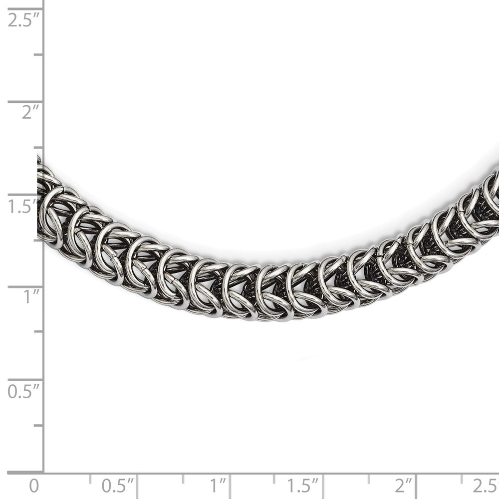 Alternate view of the Men&#39;s Stainless Steel 7mm Fancy Link Chain Necklace by The Black Bow Jewelry Co.