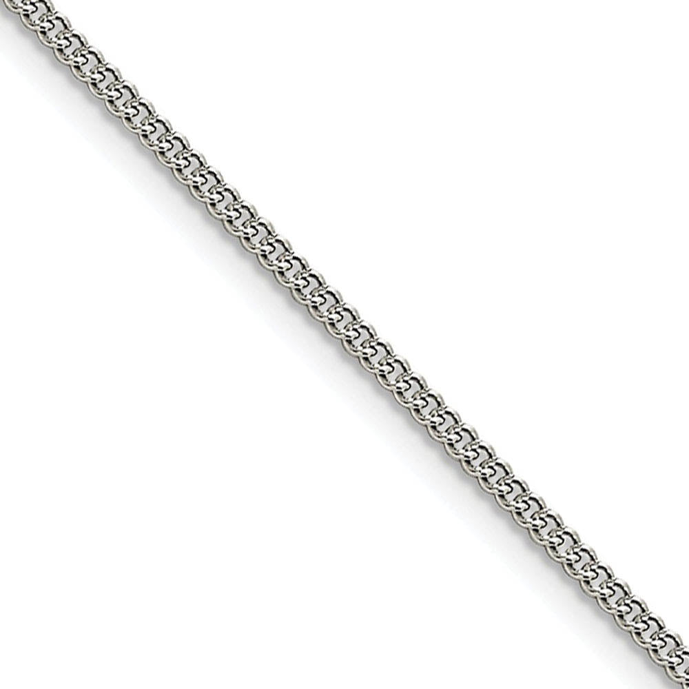 2.25mm Stainless Steel Round Curb Chain Necklace, Item C9066 by The Black Bow Jewelry Co.