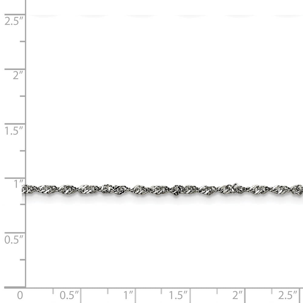 Alternate view of the 2mm Stainless Steel Singapore Chain Necklace by The Black Bow Jewelry Co.