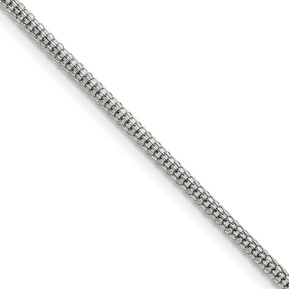 Men's 2.5mm Stainless Steel Round Bismark Mesh Chain Necklace, Item C9083 by The Black Bow Jewelry Co.