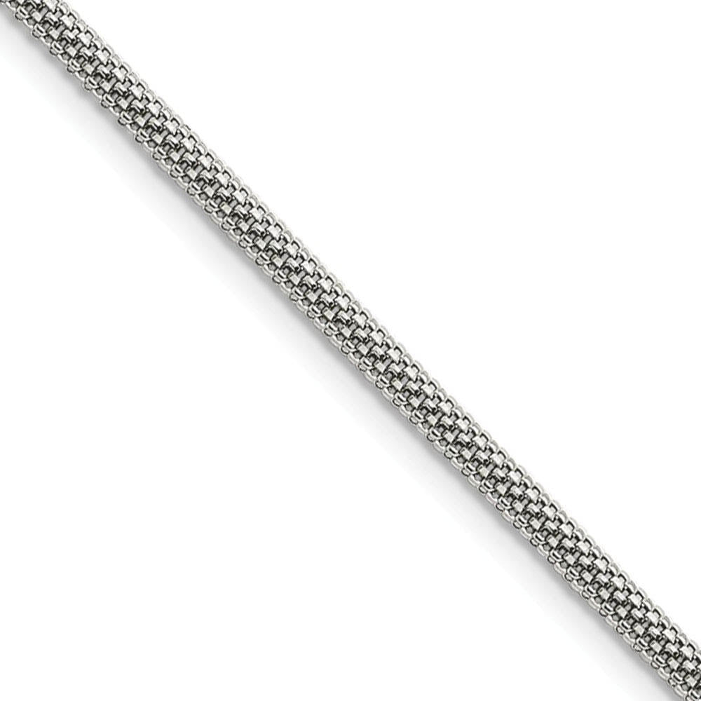 Men's 3.2mm Stainless Steel Round Bismark Mesh Chain Necklace