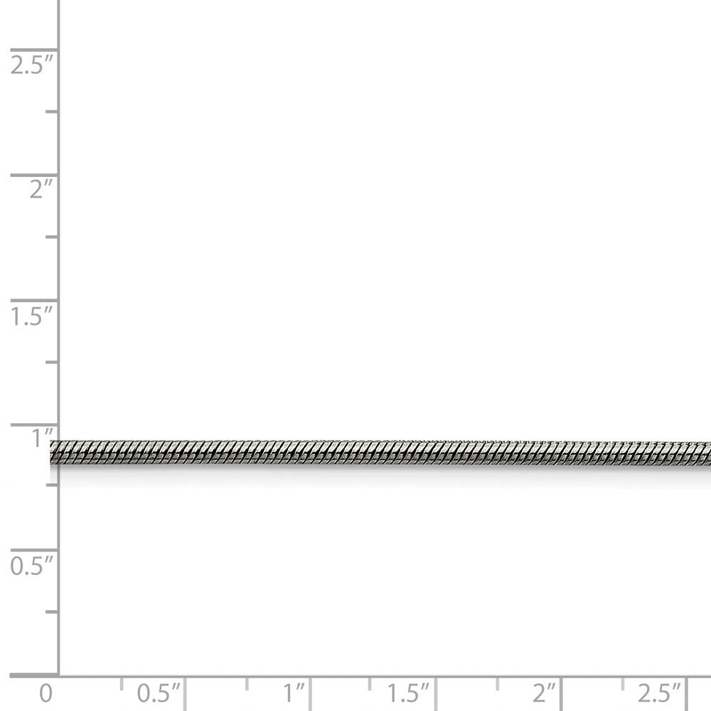 Alternate view of the 2.4mm Stainless Steel Snake Chain Necklace by The Black Bow Jewelry Co.