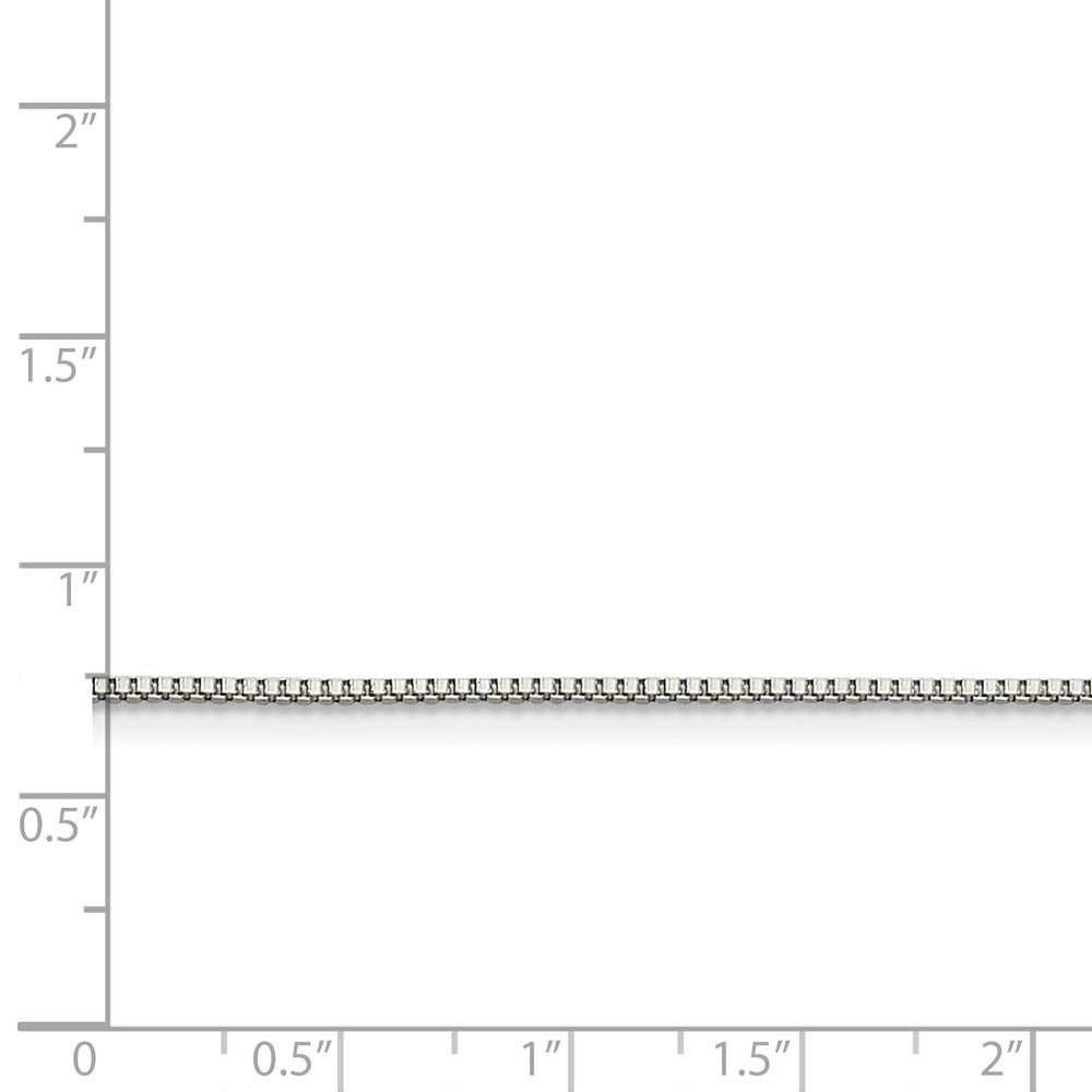 Alternate view of the 1.2mm Stainless Steel Box Chain Necklace by The Black Bow Jewelry Co.