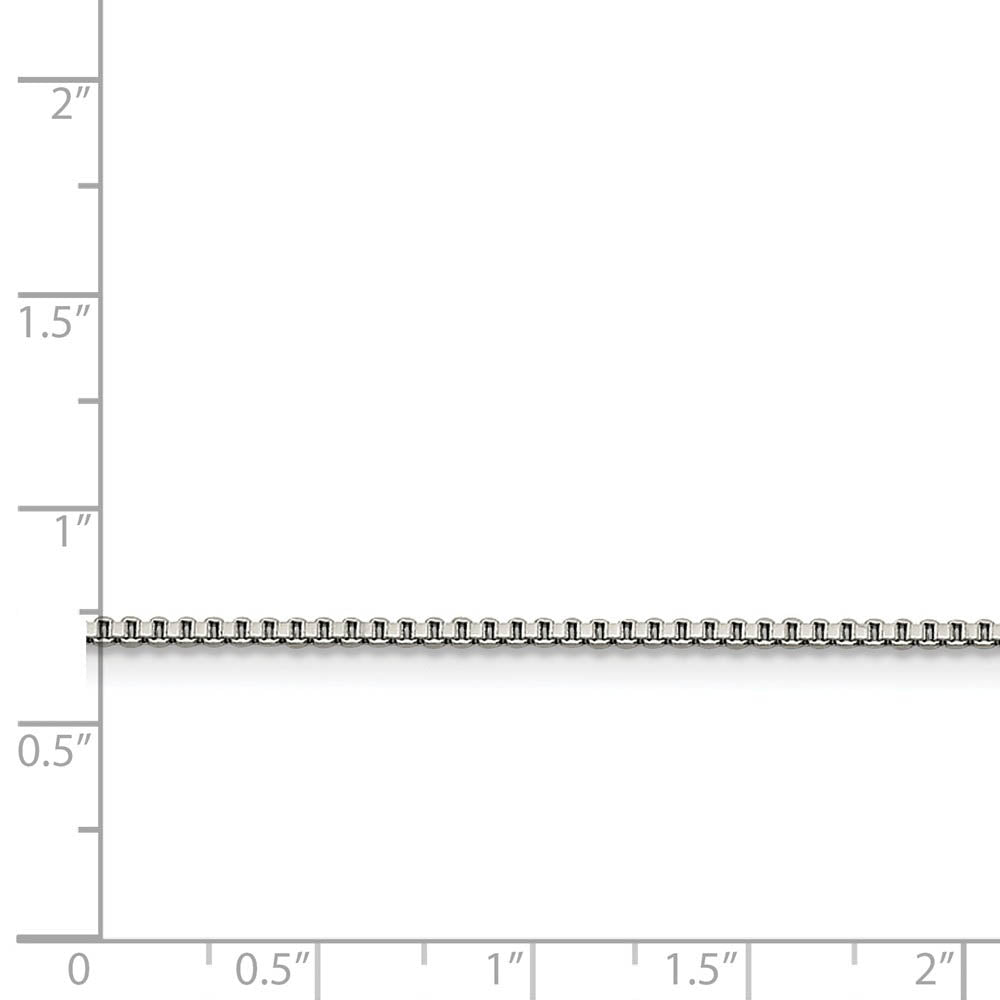 Alternate view of the 1.5mm Stainless Steel Box Chain Necklace by The Black Bow Jewelry Co.