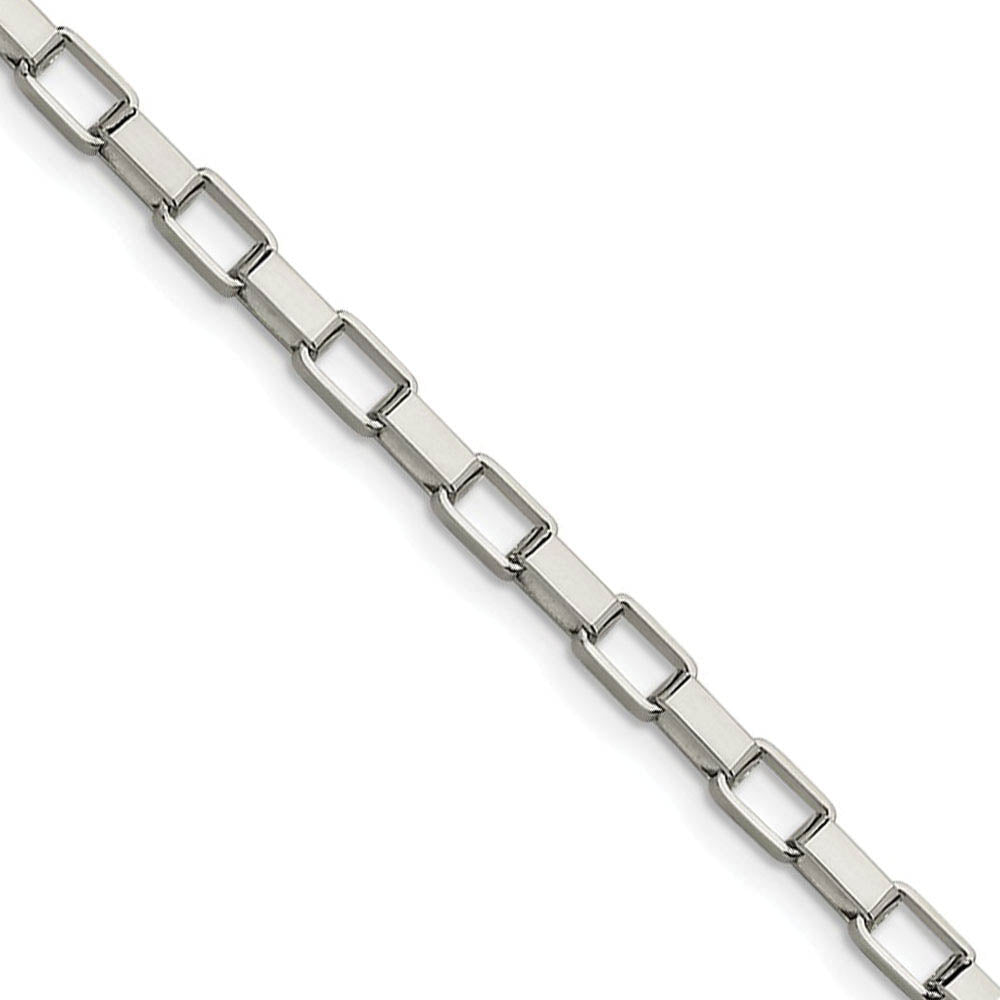 Men's 4.8mm Stainless Steel Open Box Chain Necklace, Item C9101 by The Black Bow Jewelry Co.