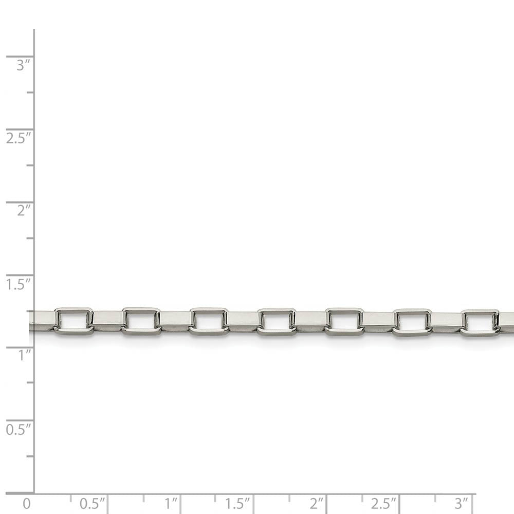 Alternate view of the Men's 4.8mm Stainless Steel Open Box Chain Necklace by The Black Bow Jewelry Co.