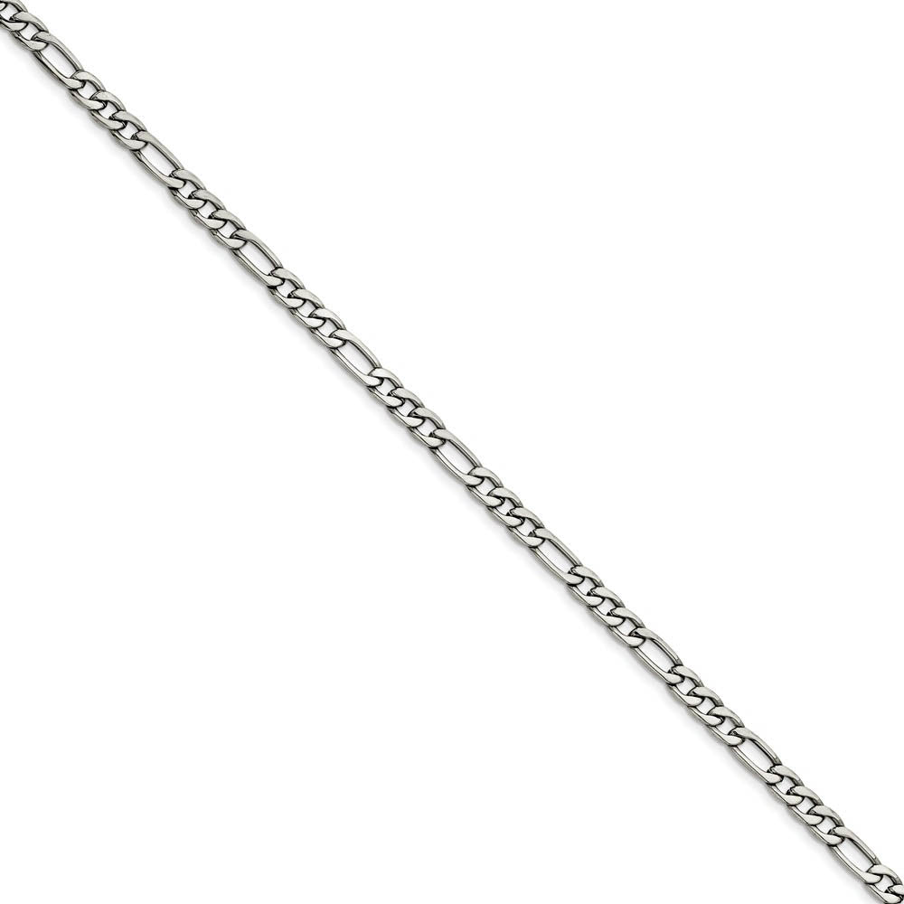 Men's 6.3mm Stainless Steel Figaro Chain Necklace, Item C9103 by The Black Bow Jewelry Co.