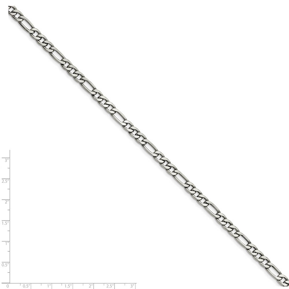 Alternate view of the Men's 6.3mm Stainless Steel Figaro Chain Necklace by The Black Bow Jewelry Co.