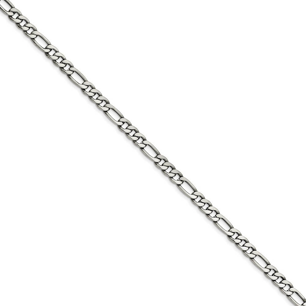 7.3mm Stainless Steel Figaro Chain - 8 Inch, Item C9104-8 by The Black Bow Jewelry Co.