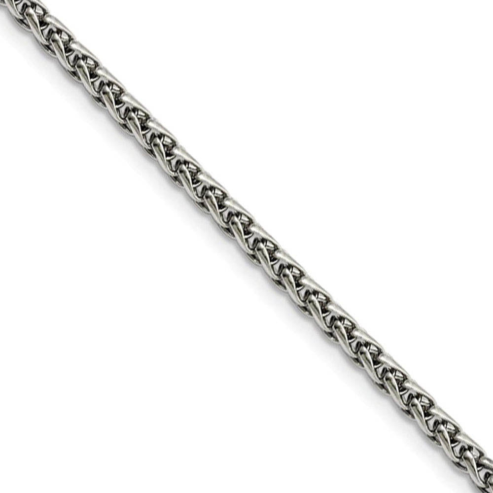 Men's 4mm Stainless Steel Wheat Chain Necklace, Item C9109 by The Black Bow Jewelry Co.