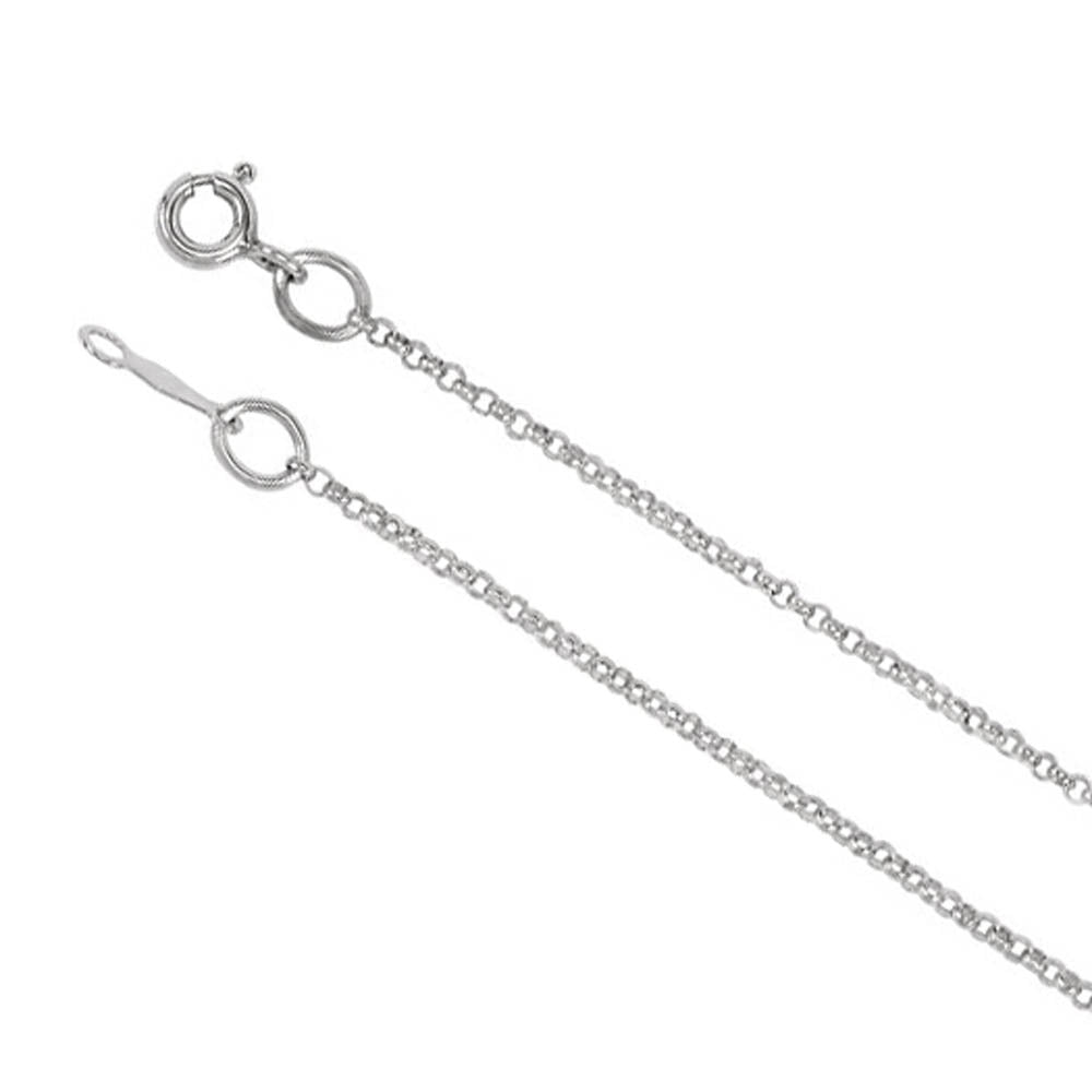 1.5mm, 14k White Gold Solid Rolo Chain Necklace, Item C9136 by The Black Bow Jewelry Co.
