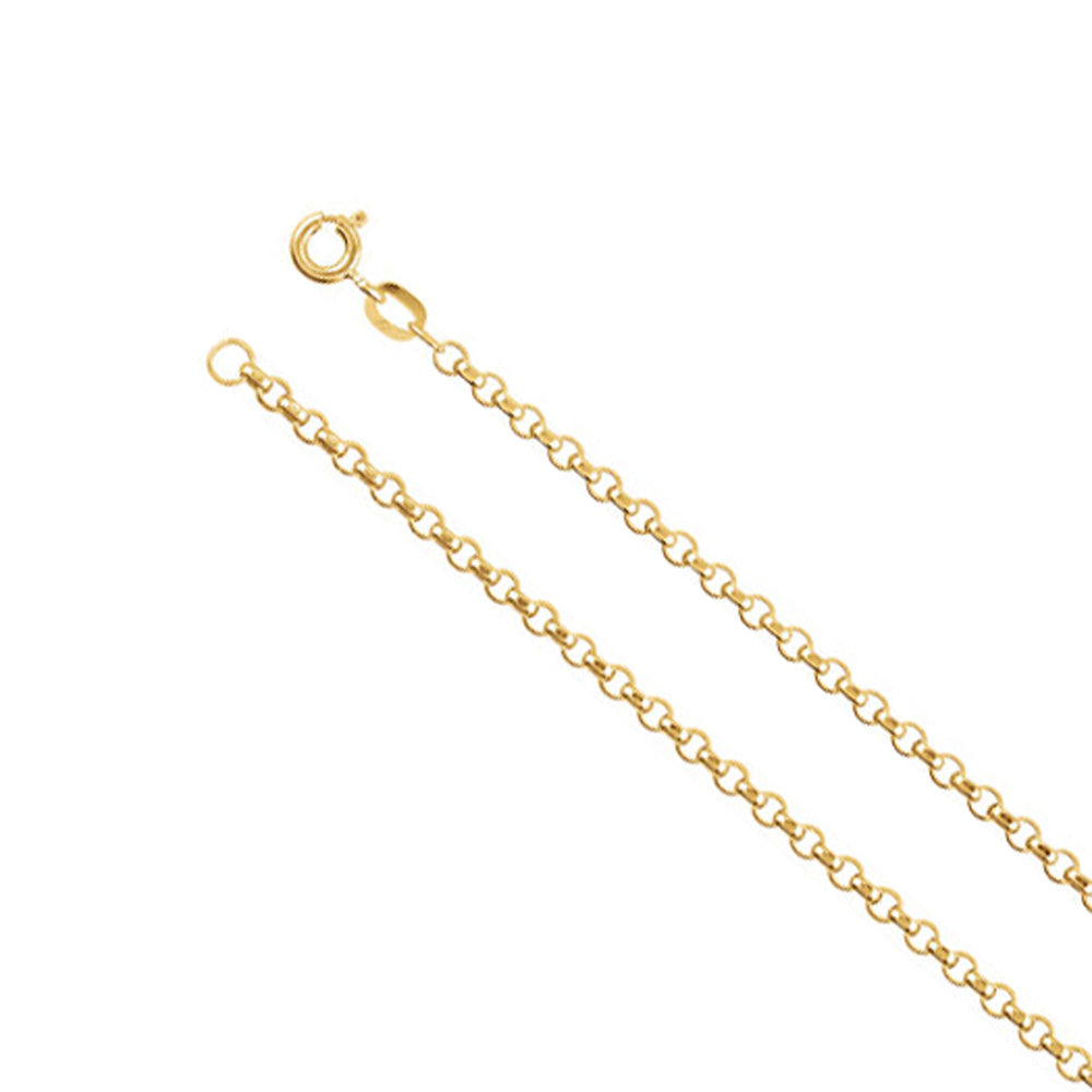 2mm, 14k Yellow Gold Hollow Link Rolo Chain Necklace, Item C9141 by The Black Bow Jewelry Co.