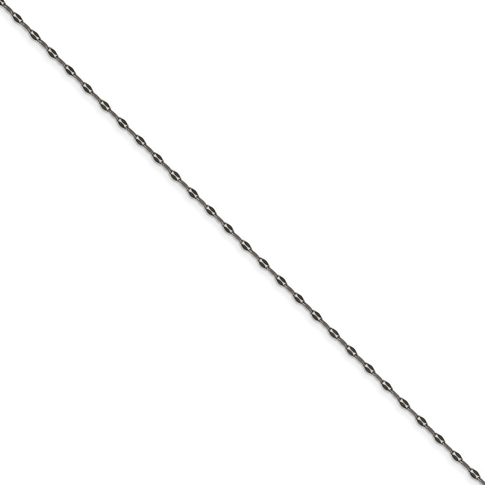 2.5mm Stainless Steel Antiqued Fancy Cable Chain Necklace