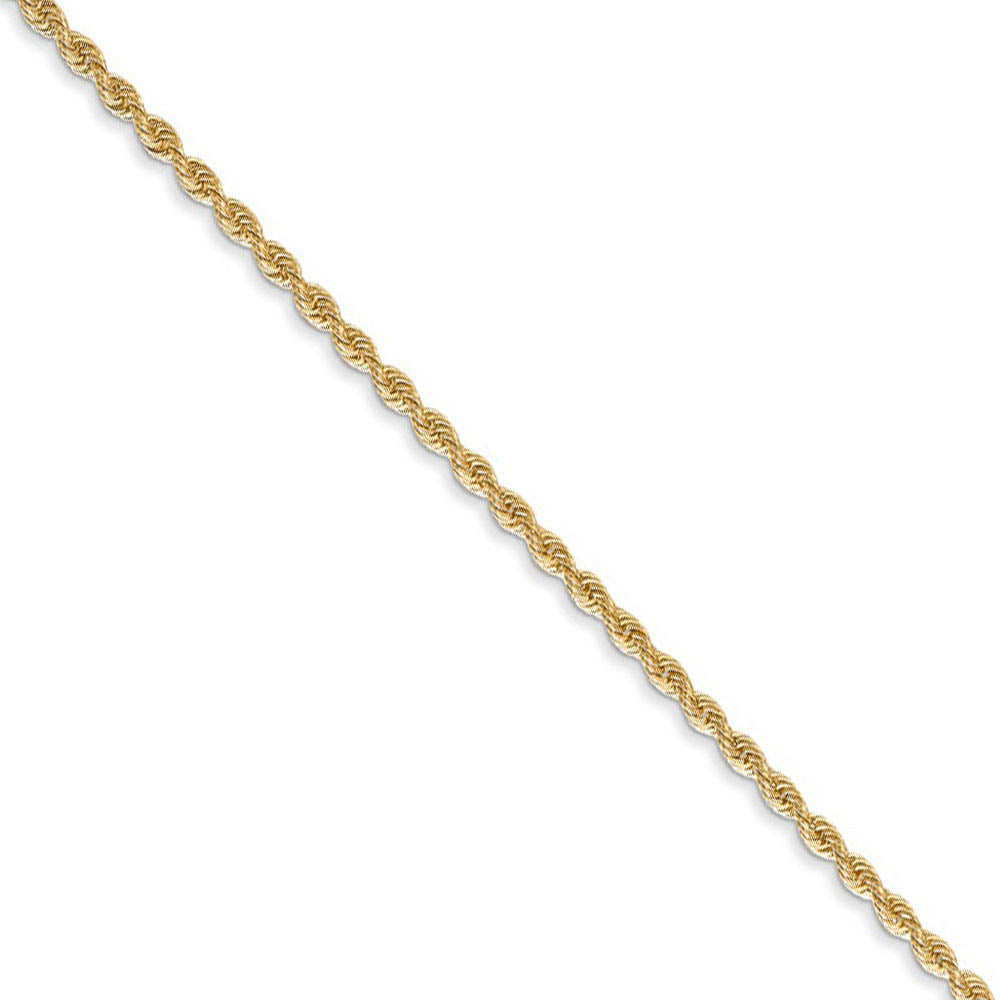 1.75mm 14k Yellow Gold Classic Solid Rope Chain Necklace
