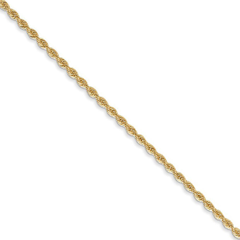 1.75mm 14k Yellow Gold Classic Solid Rope Chain Necklace