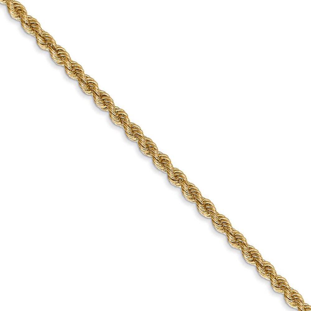 2.5mm 14k Yellow Gold Classic Solid Rope Chain Necklace, Item C9212 by The Black Bow Jewelry Co.