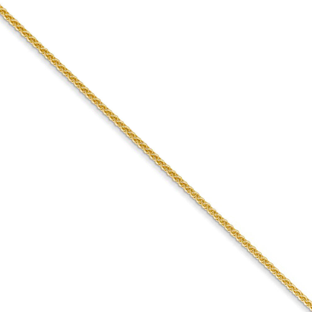 1mm 14k Yellow Gold Solid Wheat Chain Necklace