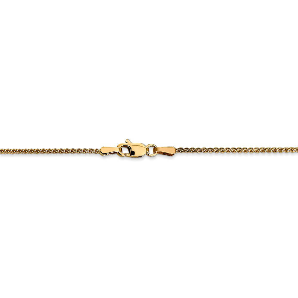 Alternate view of the 1.2mm 14k Yellow Gold Solid Wheat Chain Necklace by The Black Bow Jewelry Co.