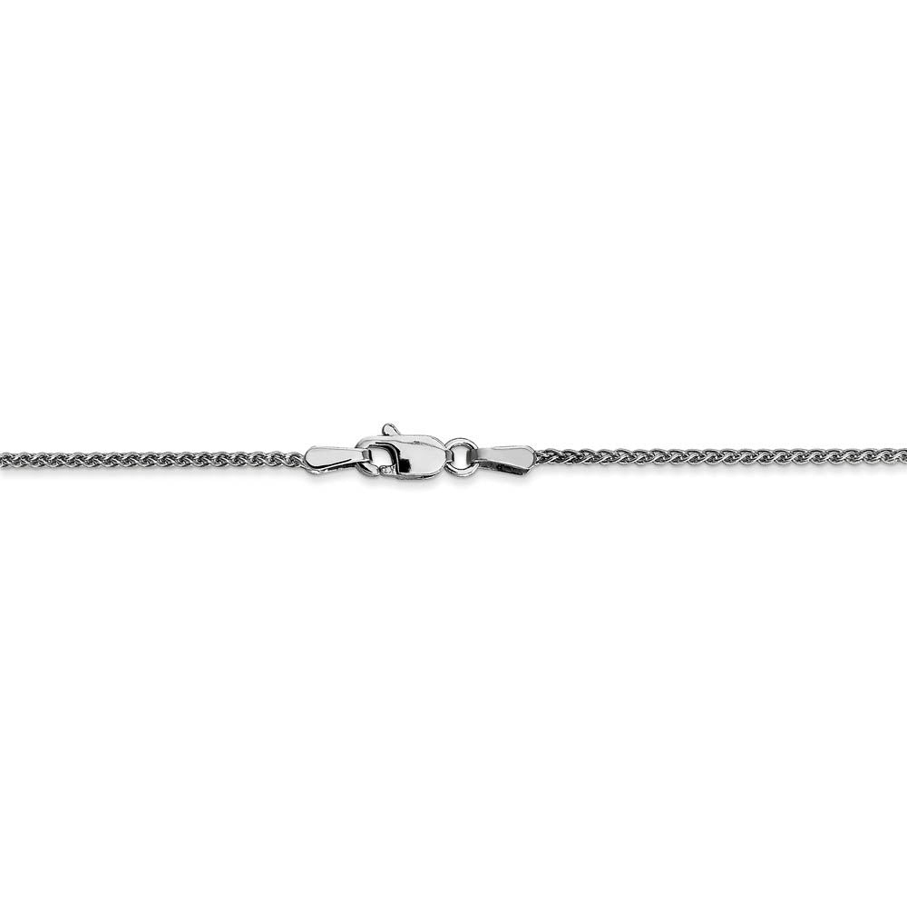 Alternate view of the 1.2mm 14k White Gold Solid Wheat Chain Necklace by The Black Bow Jewelry Co.