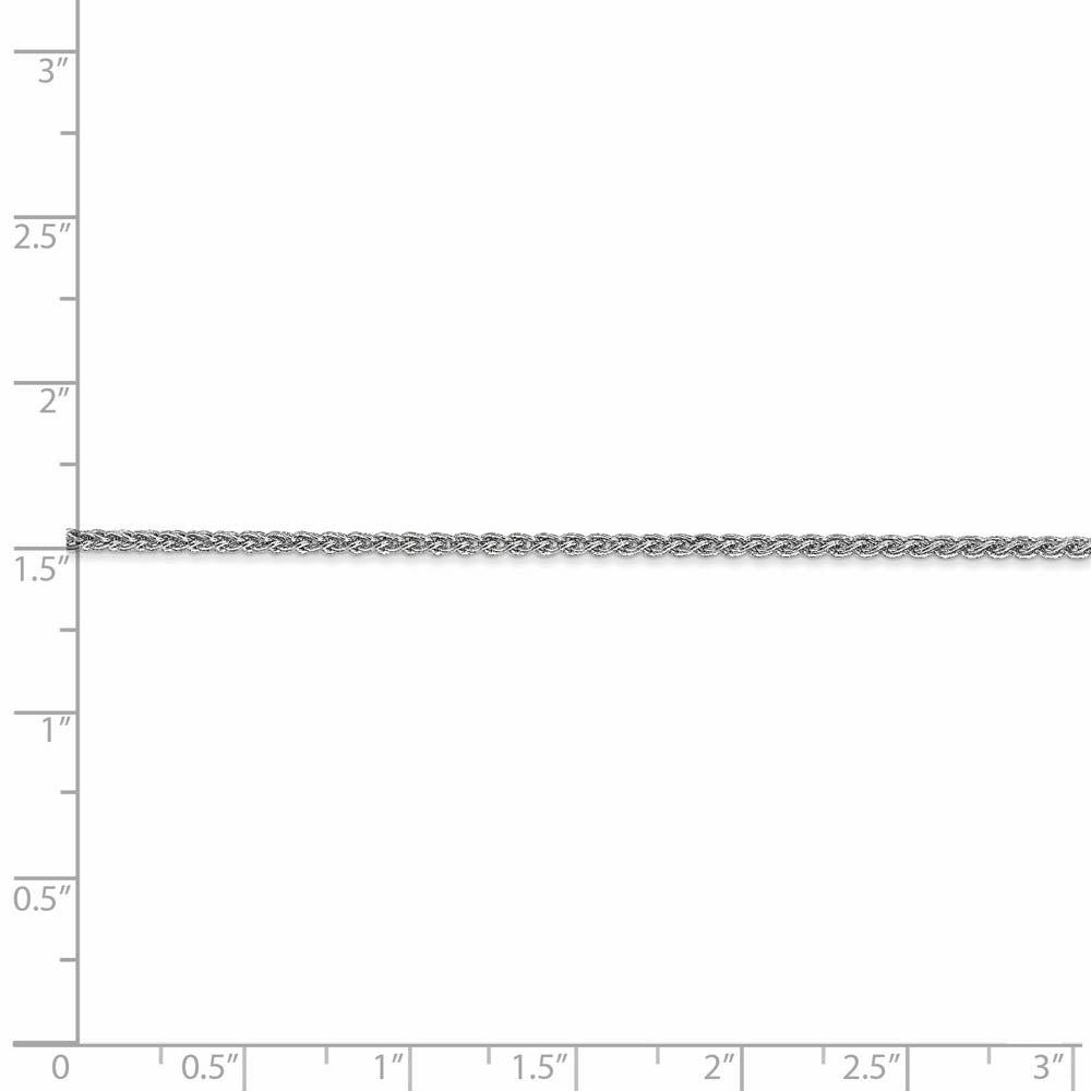 Alternate view of the 1.65mm 14k White Gold Solid Wheat Chain Necklace by The Black Bow Jewelry Co.