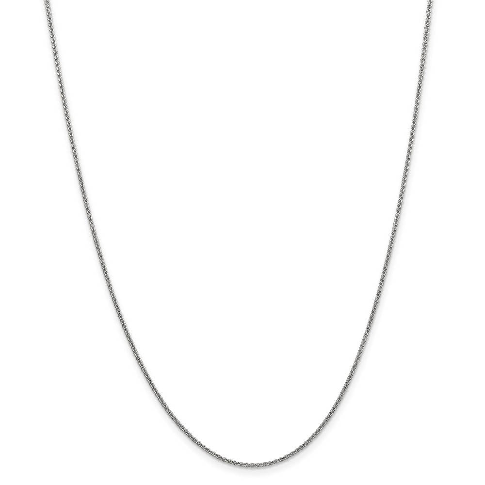Alternate view of the 1.6mm 14k White Gold Solid Round Cable Chain Necklace by The Black Bow Jewelry Co.