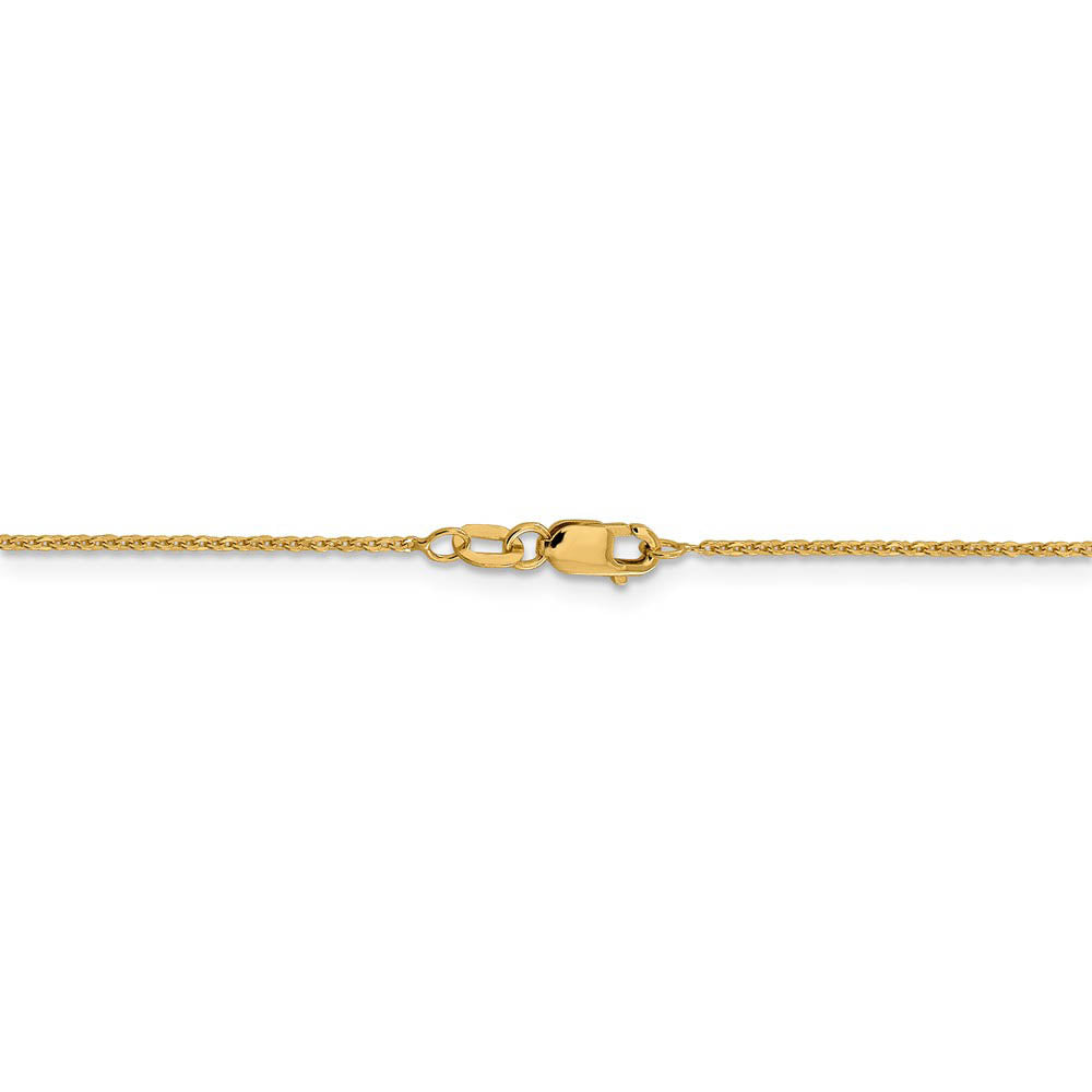 Alternate view of the 1.1mm 14k Yellow Gold Solid Flat Cable Chain Necklace by The Black Bow Jewelry Co.
