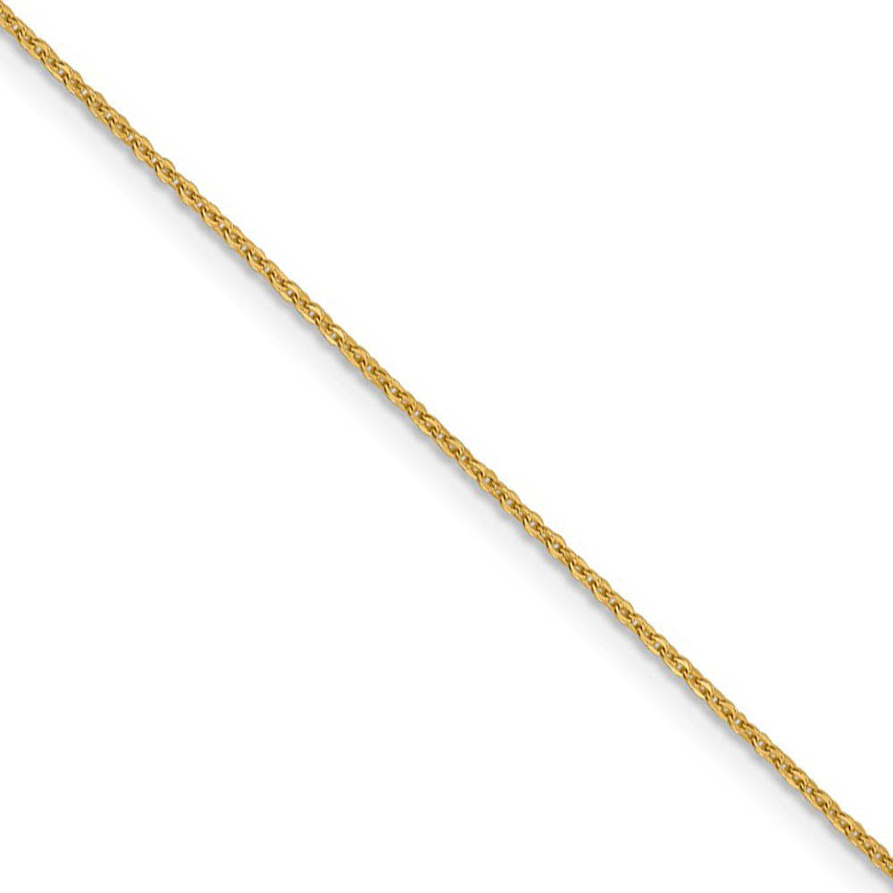 1.1mm 14k Yellow Gold Solid Flat Cable Chain Necklace