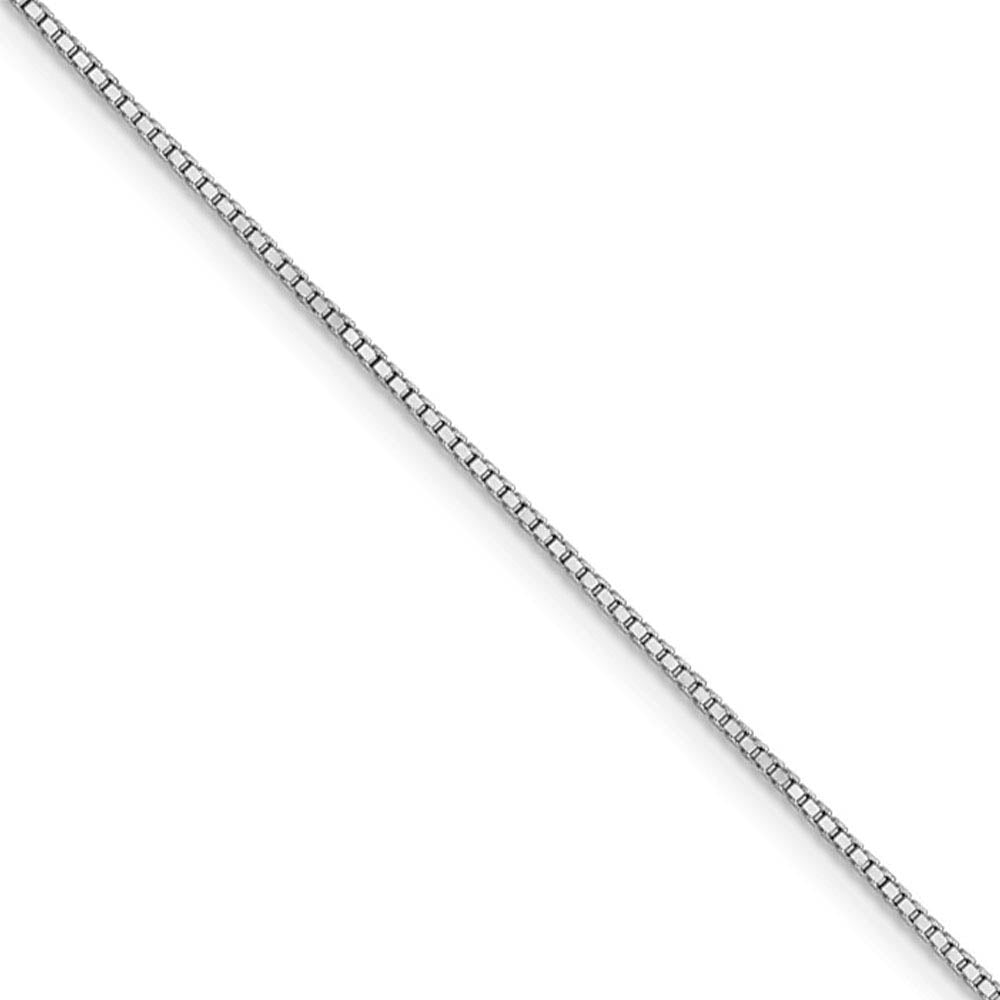 1mm 14k White Gold Classic Box Chain Necklace, Item C9259 by The Black Bow Jewelry Co.