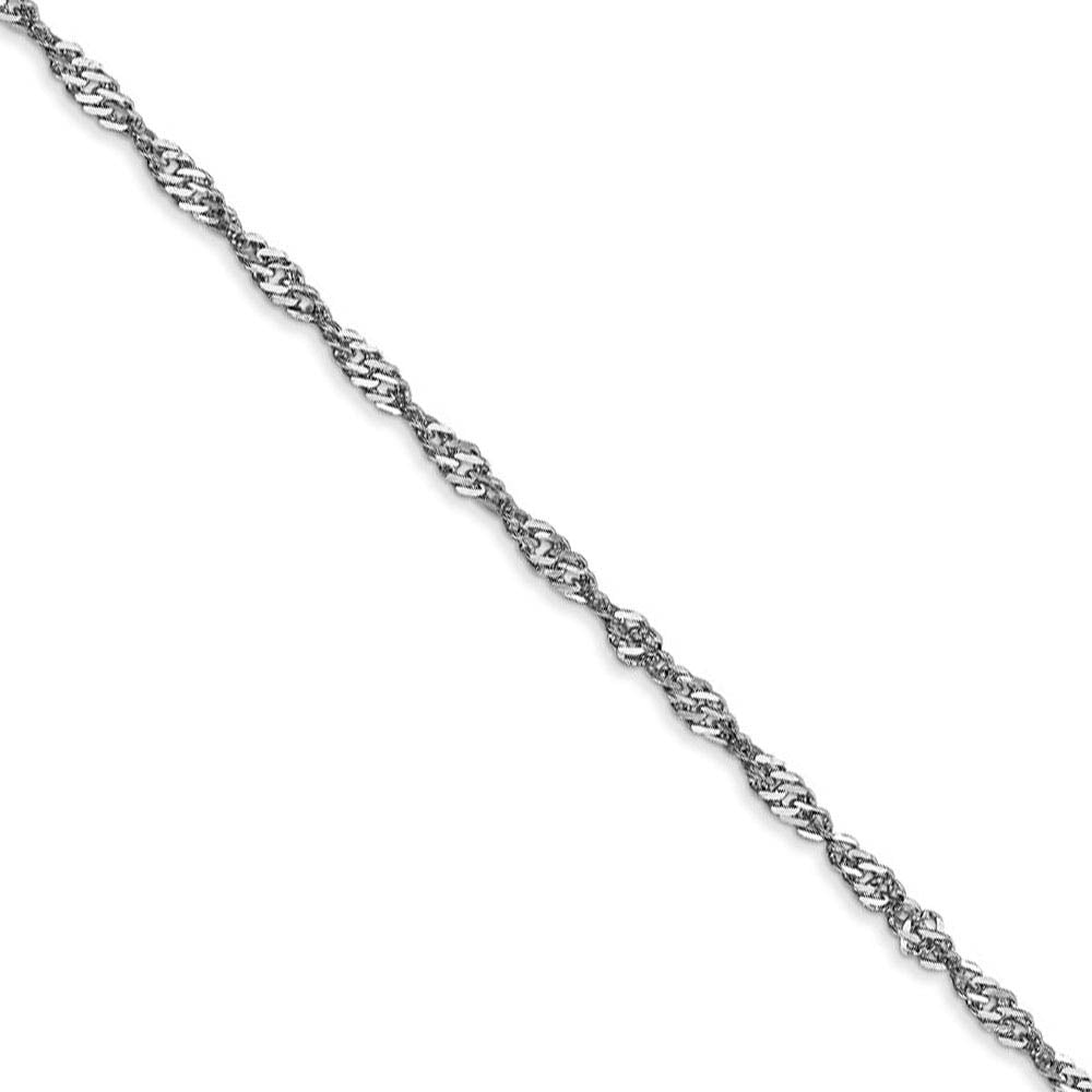 1.9mm 14k White Gold Diamond Cut Singapore Chain Bracelet & Anklet, Item C9276 by The Black Bow Jewelry Co.