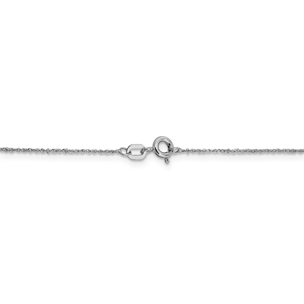 Alternate view of the 0.8mm 14k White Gold Diamond Cut Singapore Chain Necklace by The Black Bow Jewelry Co.