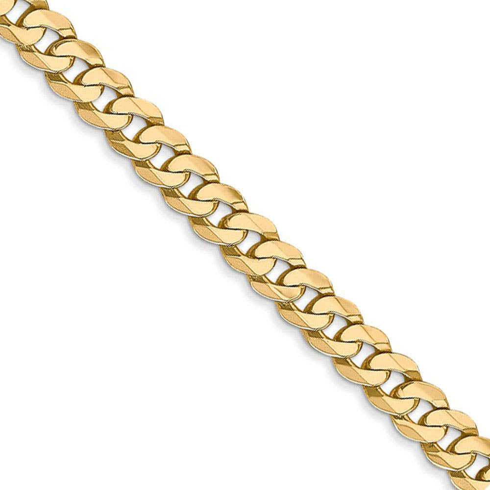 Men's 4.6mm 14k Yellow Gold Solid Beveled Curb Chain Necklace, Item C9284 by The Black Bow Jewelry Co.