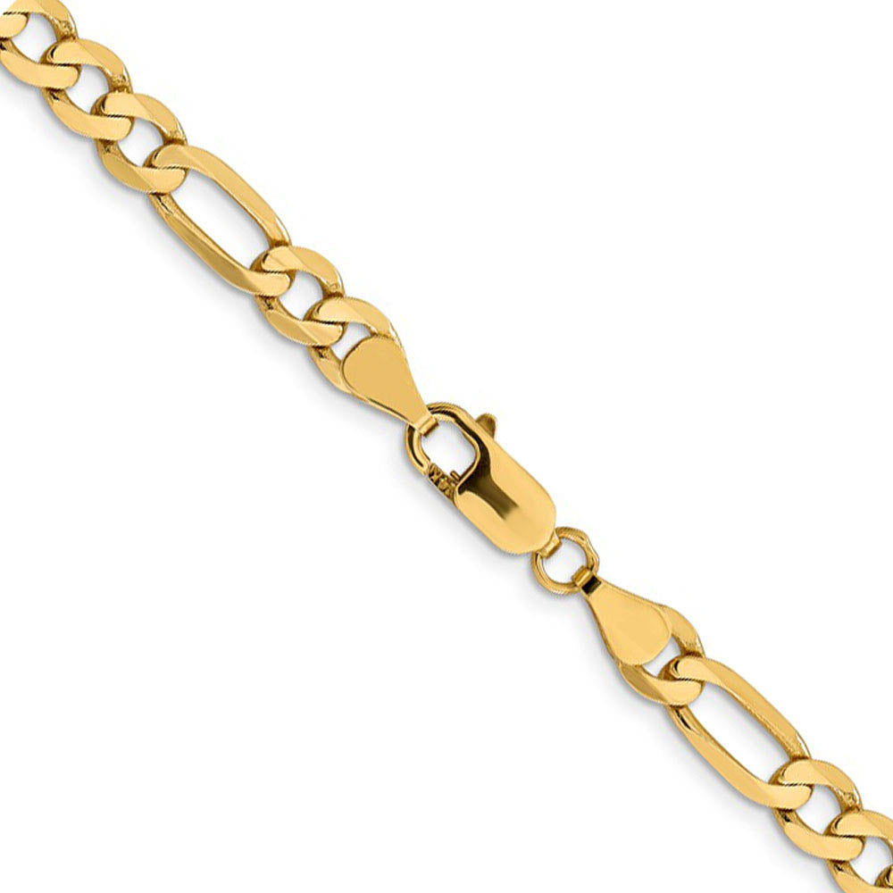 Alternate view of the Men's 6.25mm 14k Yellow Gold Solid Flat Figaro Chain Bracelet, 8 Inch by The Black Bow Jewelry Co.