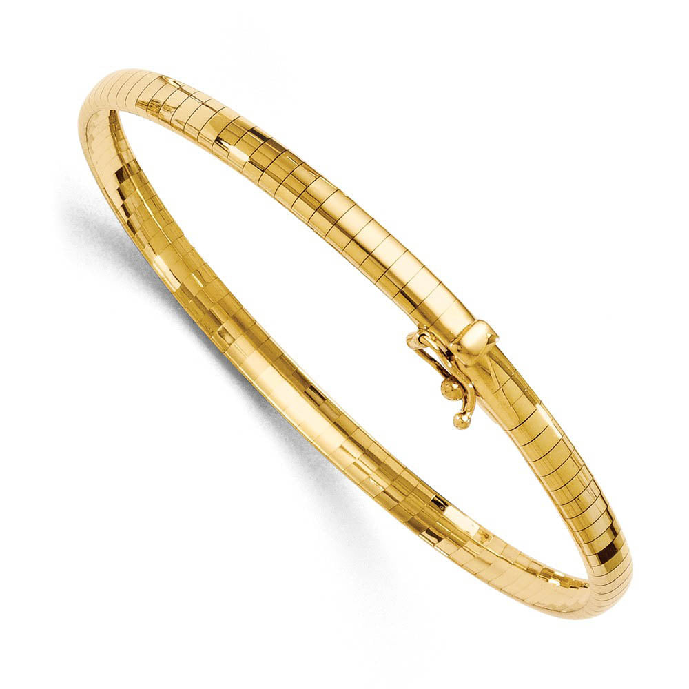 4mm 14k Yellow Gold Domed Omega Chain Bracelet, 7 Inch, Item C9348-07 by The Black Bow Jewelry Co.