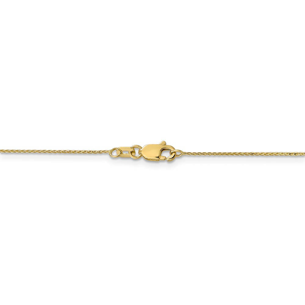 Alternate view of the 0.65mm 10k Yellow Gold Diamond Cut Wheat Chain Necklace by The Black Bow Jewelry Co.