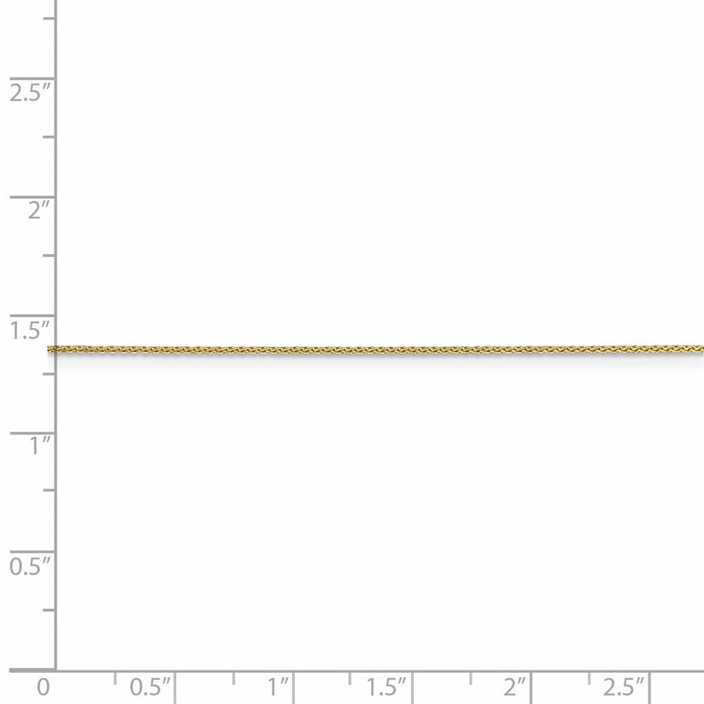 Alternate view of the 0.65mm 10k Yellow Gold Diamond Cut Wheat Chain Necklace by The Black Bow Jewelry Co.