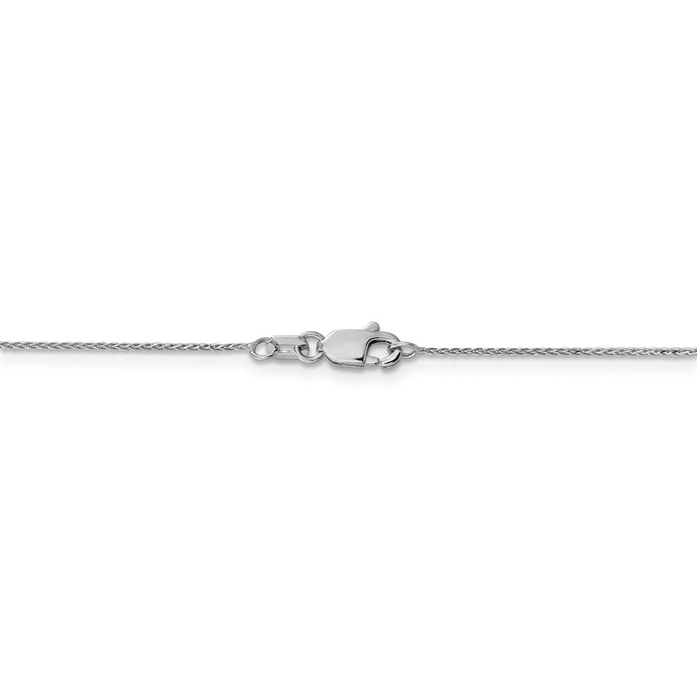 Alternate view of the 0.65mm 10k White Gold Diamond Cut Wheat Chain Necklace by The Black Bow Jewelry Co.