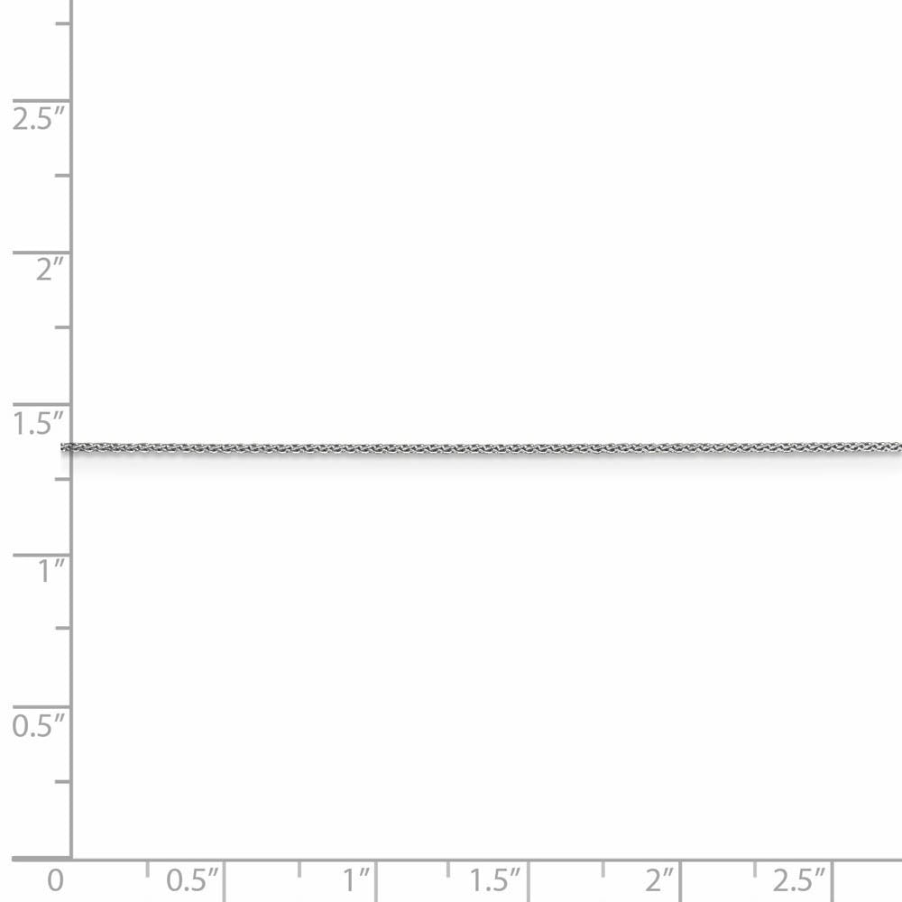 Alternate view of the 0.65mm 10k White Gold Diamond Cut Wheat Chain Necklace by The Black Bow Jewelry Co.