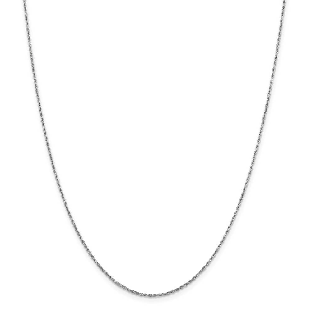 Alternate view of the 1.2mm 10k White Gold Solid Loose Rope Chain Necklace by The Black Bow Jewelry Co.