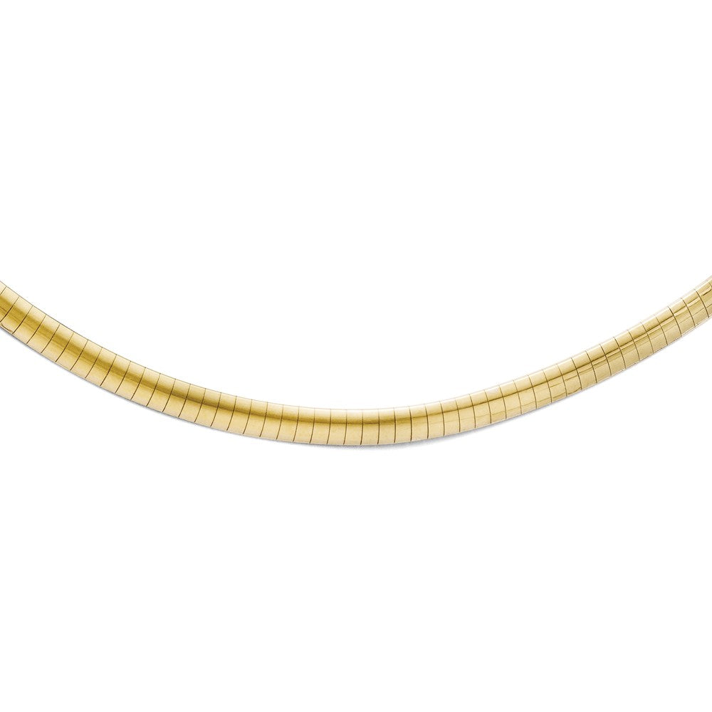 Alternate view of the 4mm 10k Two Tone Gold Reversible Omega Chain Necklace by The Black Bow Jewelry Co.