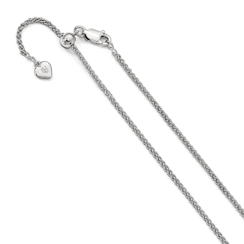 Amazon.com: FB Jewels Leslie 1.6mm Sterling Silver Adjustable Spiga Chain Necklace, 22 Inch main image 1