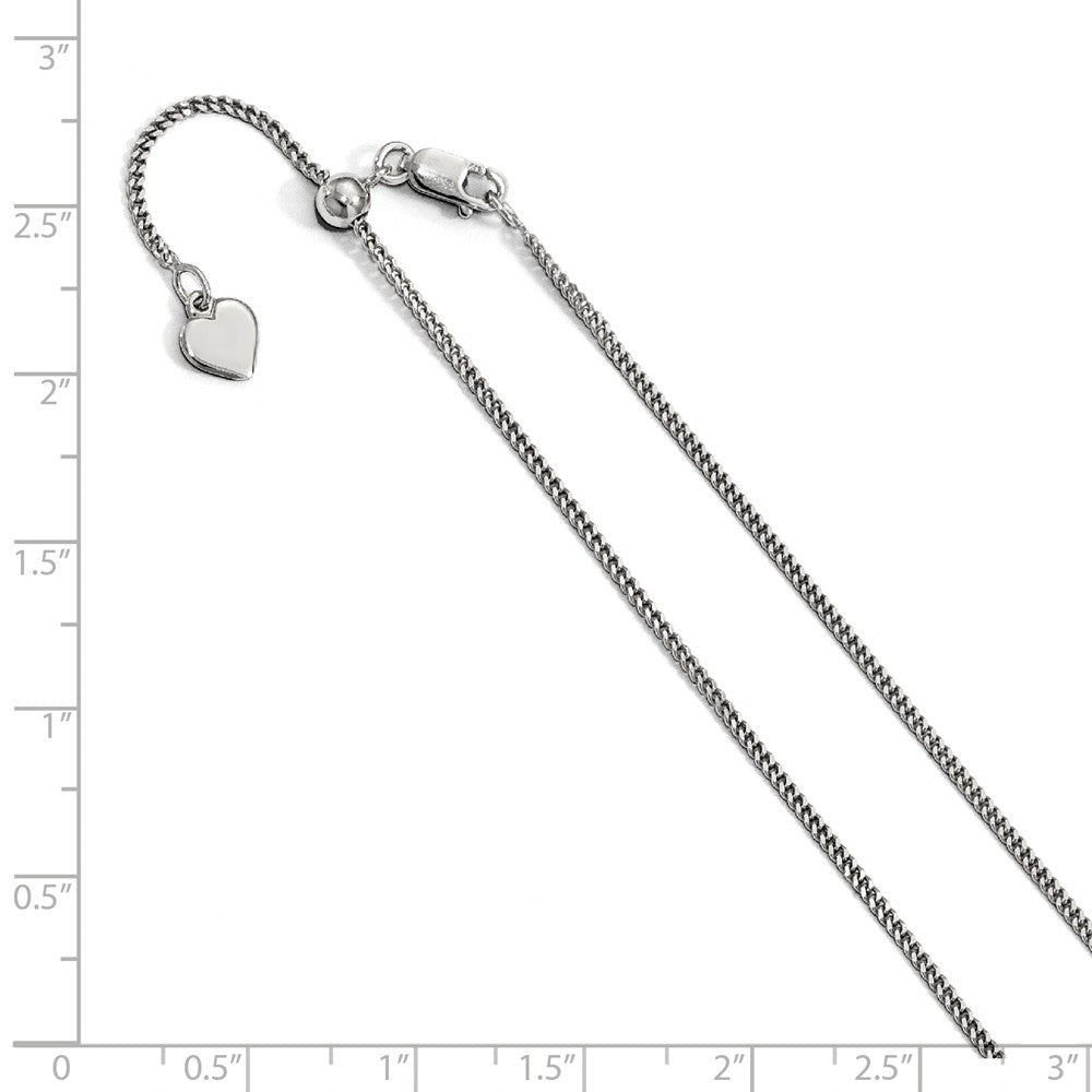 Alternate view of the 1.4mm Sterling Silver Adjustable Curb Chain Necklace, 22 Inch by The Black Bow Jewelry Co.