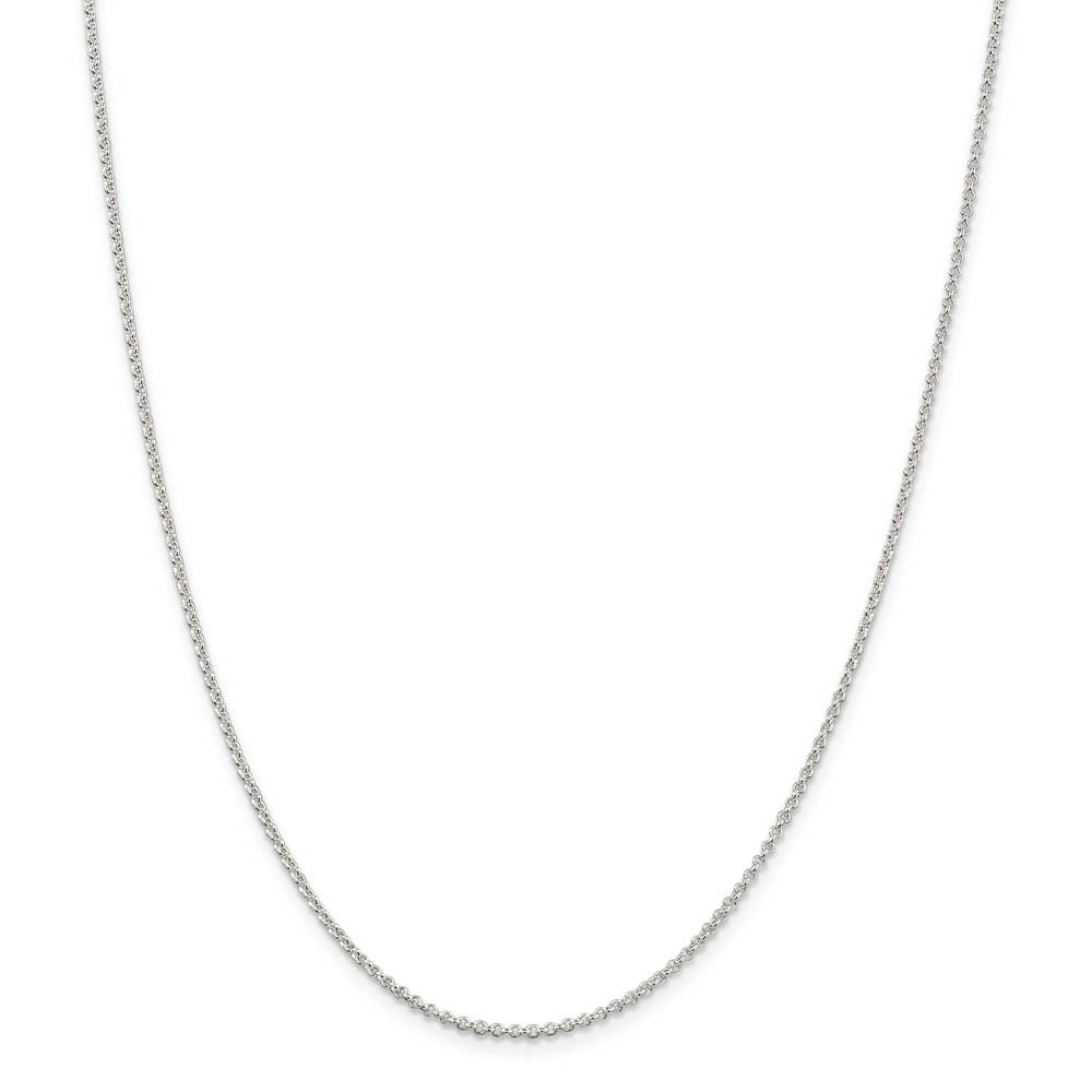Alternate view of the 1.5mm Rhodium Plated Sterling Silver Rolo Chain Necklace, 18-20 Inch by The Black Bow Jewelry Co.