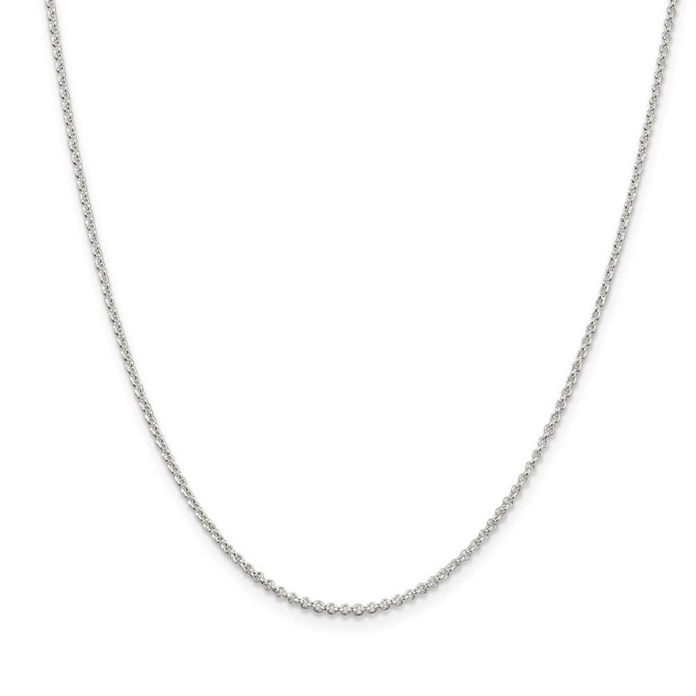 Alternate view of the 1.5mm Rhodium Plated Sterling Silver Rolo Chain Necklace, 18-20 Inch by The Black Bow Jewelry Co.