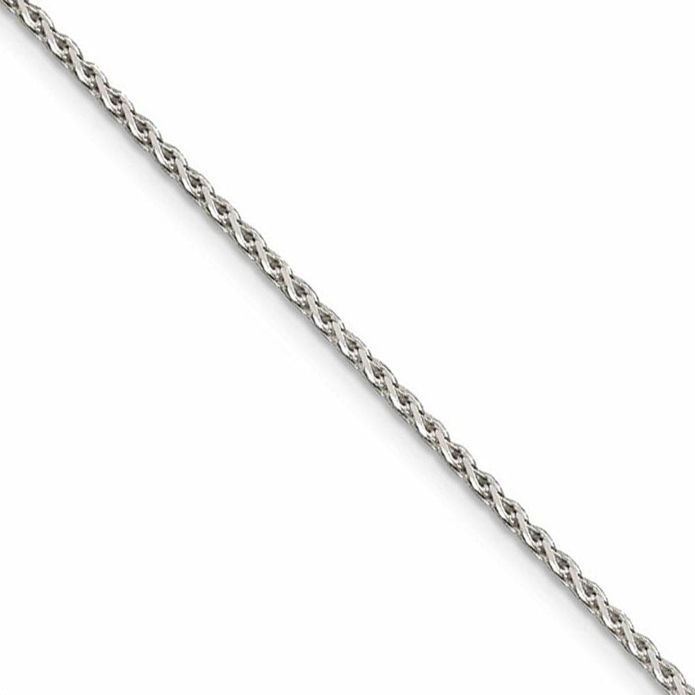 1.5mm Rhodium Plated Sterling Silver Spiga Chain Necklace, 18-20 Inch, Item C9459 by The Black Bow Jewelry Co.