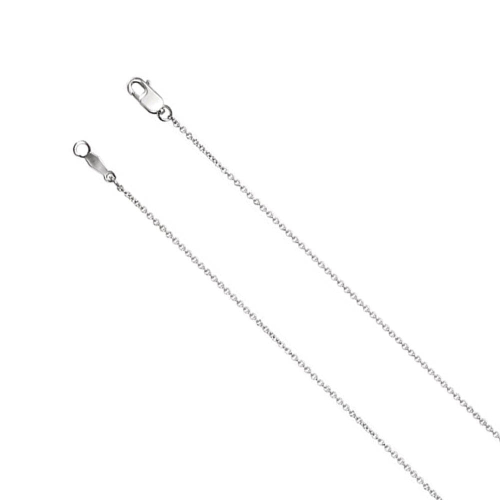 1mm Platinum Solid Cable Chain Necklace, Item C9466 by The Black Bow Jewelry Co.