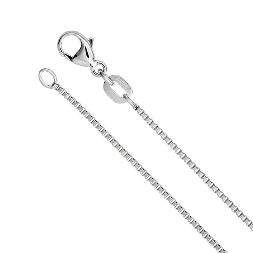 1mm Platinum Diamond Cut Box Chain Necklace, Item C9472 by The Black Bow Jewelry Co.