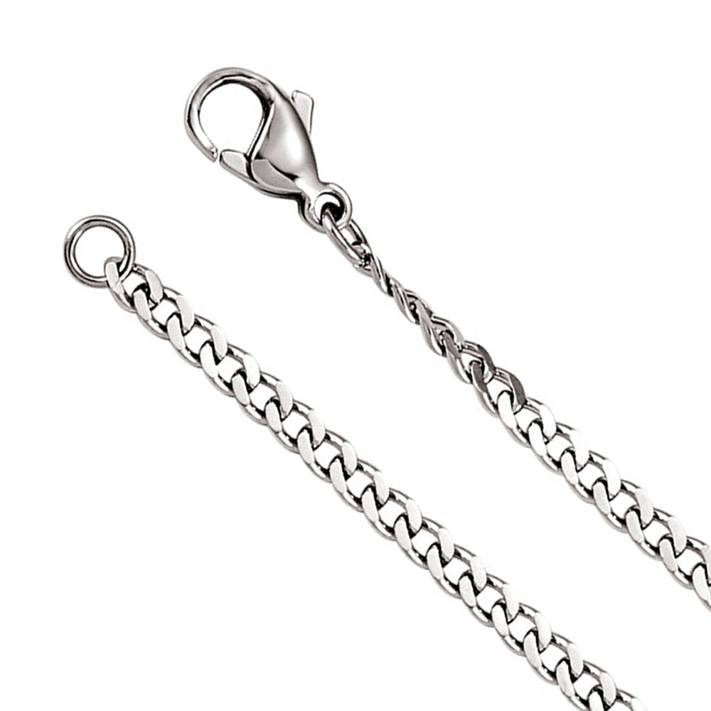 3.2mm Stainless Steel Diamond Cut Solid Curb Chain Necklace, Item C9477 by The Black Bow Jewelry Co.