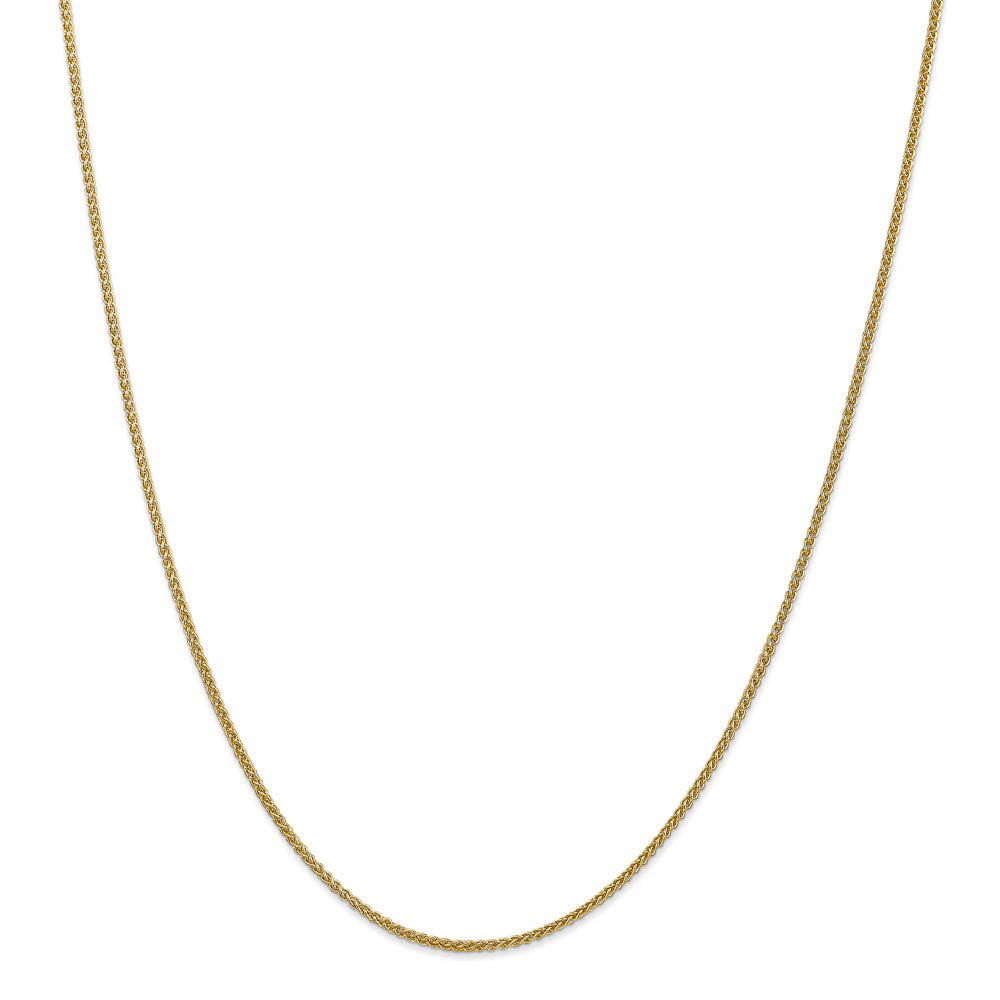 Alternate view of the 1.5mm 14k Yellow Gold Hollow Wheat Chain Necklace by The Black Bow Jewelry Co.
